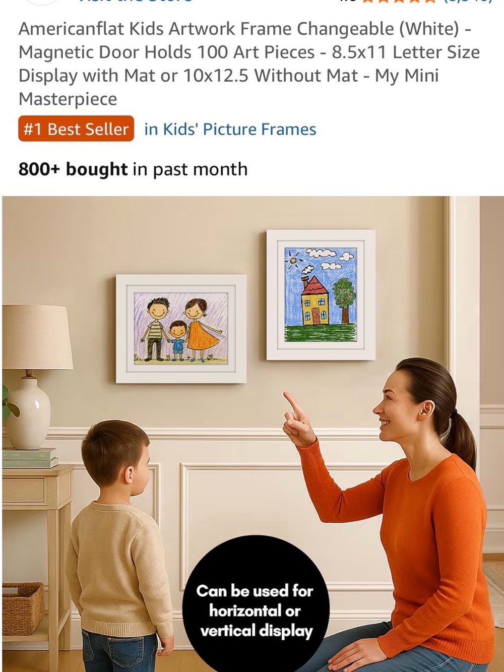 White Kids Artwork Frame - Simple Magnetic Display Americanflat - set of two